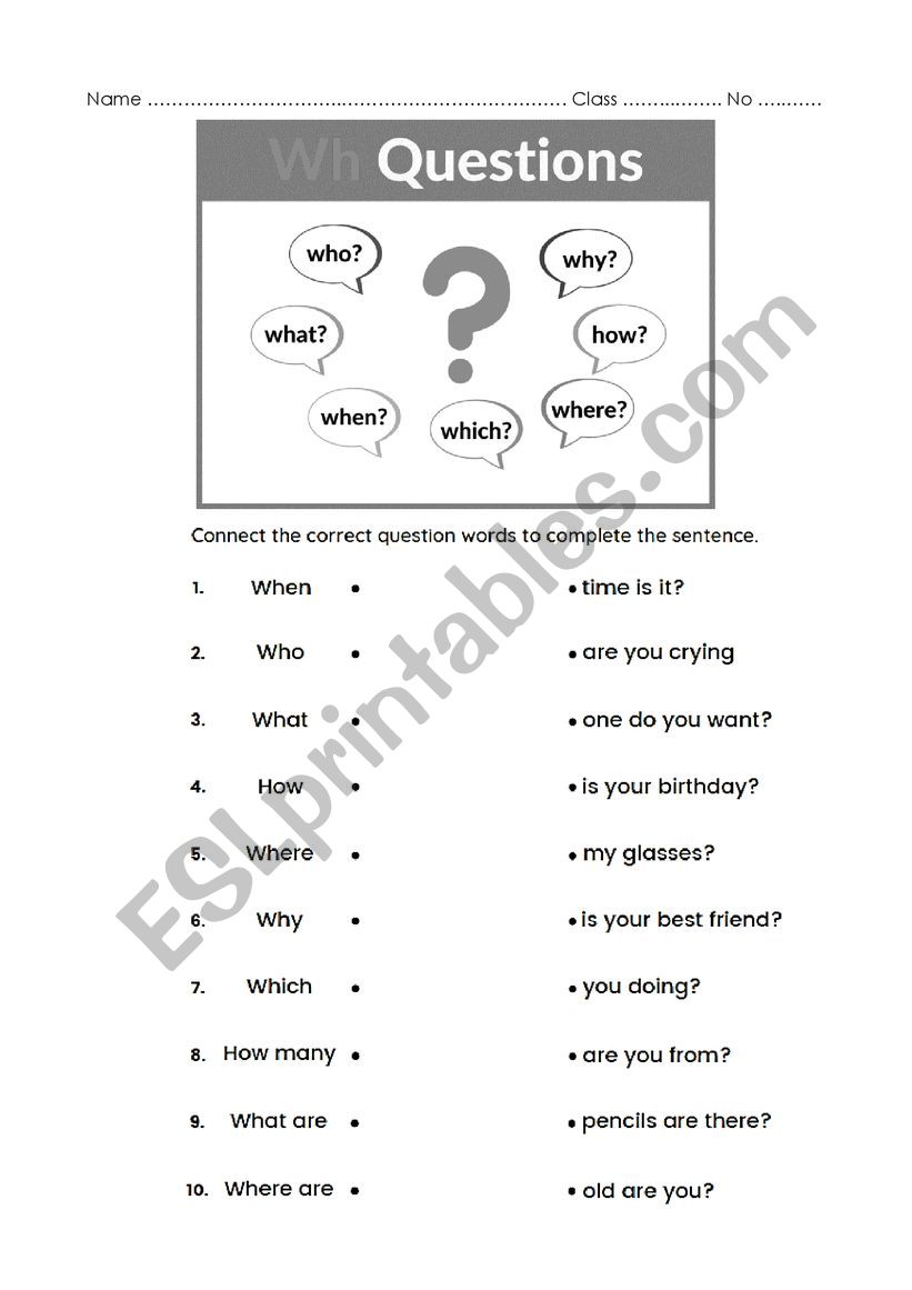 WH-Question worksheet