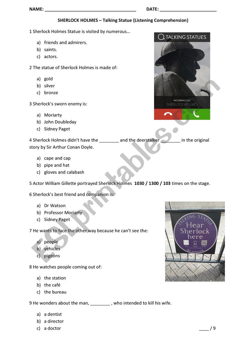 Sherlock Holmes - Talking Statue London