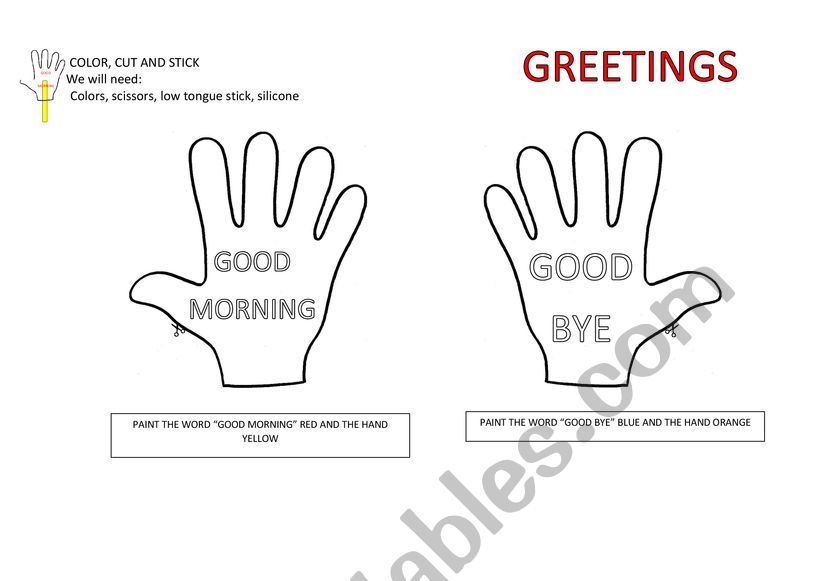 Greetings worksheet