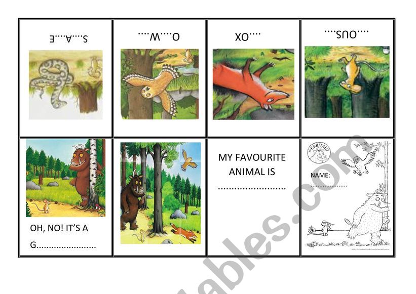 GRUFFALO MINIBOOK worksheet