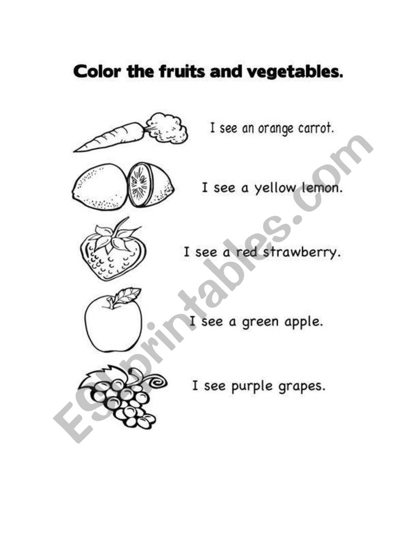 fruits worksheet