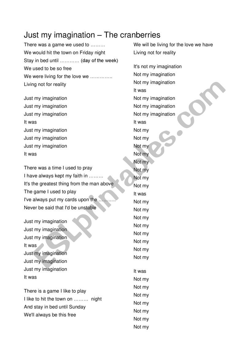 Just my imagination by the Cranberries