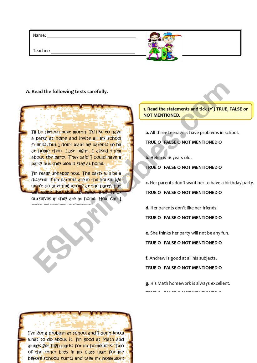 Review of tenses, articles and pronouns