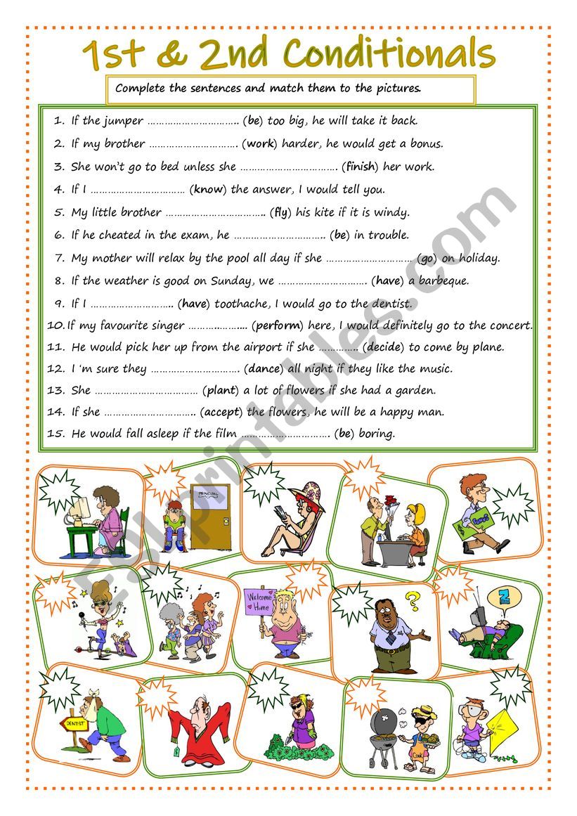 1st and 2nd CONDITIONAL worksheet