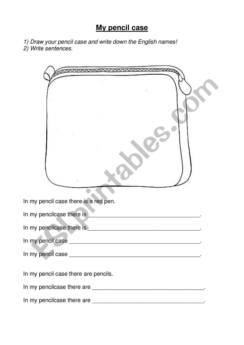 My pencilcase worksheet