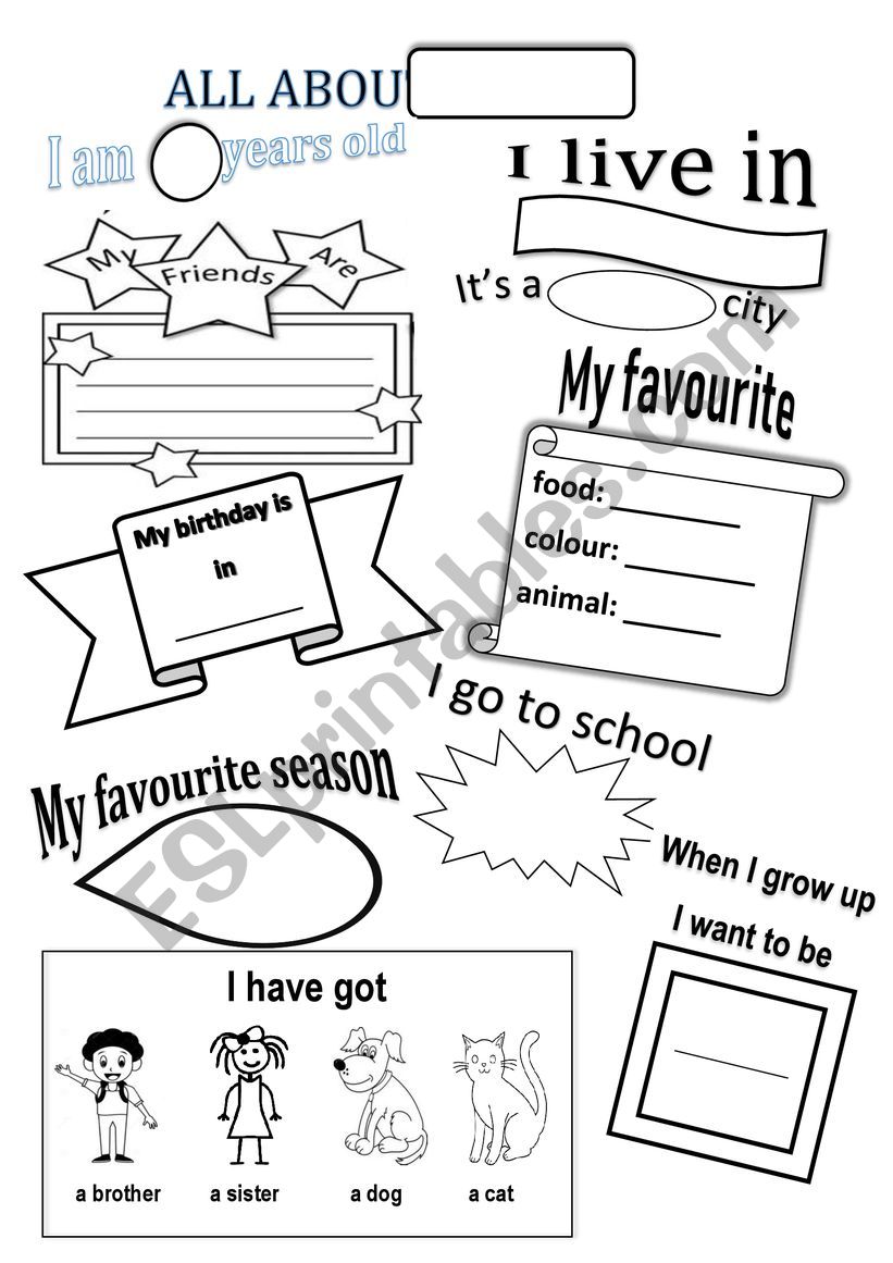 ALL ABOUT ME worksheet