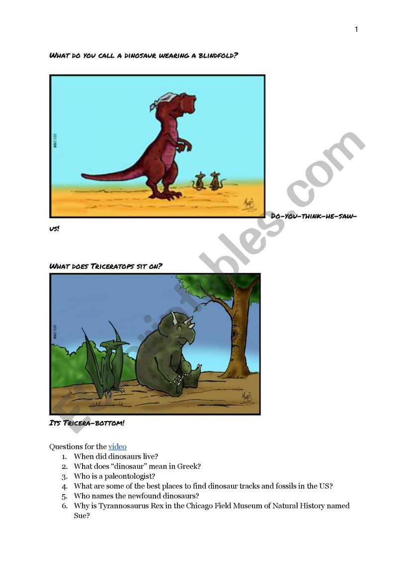 Dinosaurs  worksheet