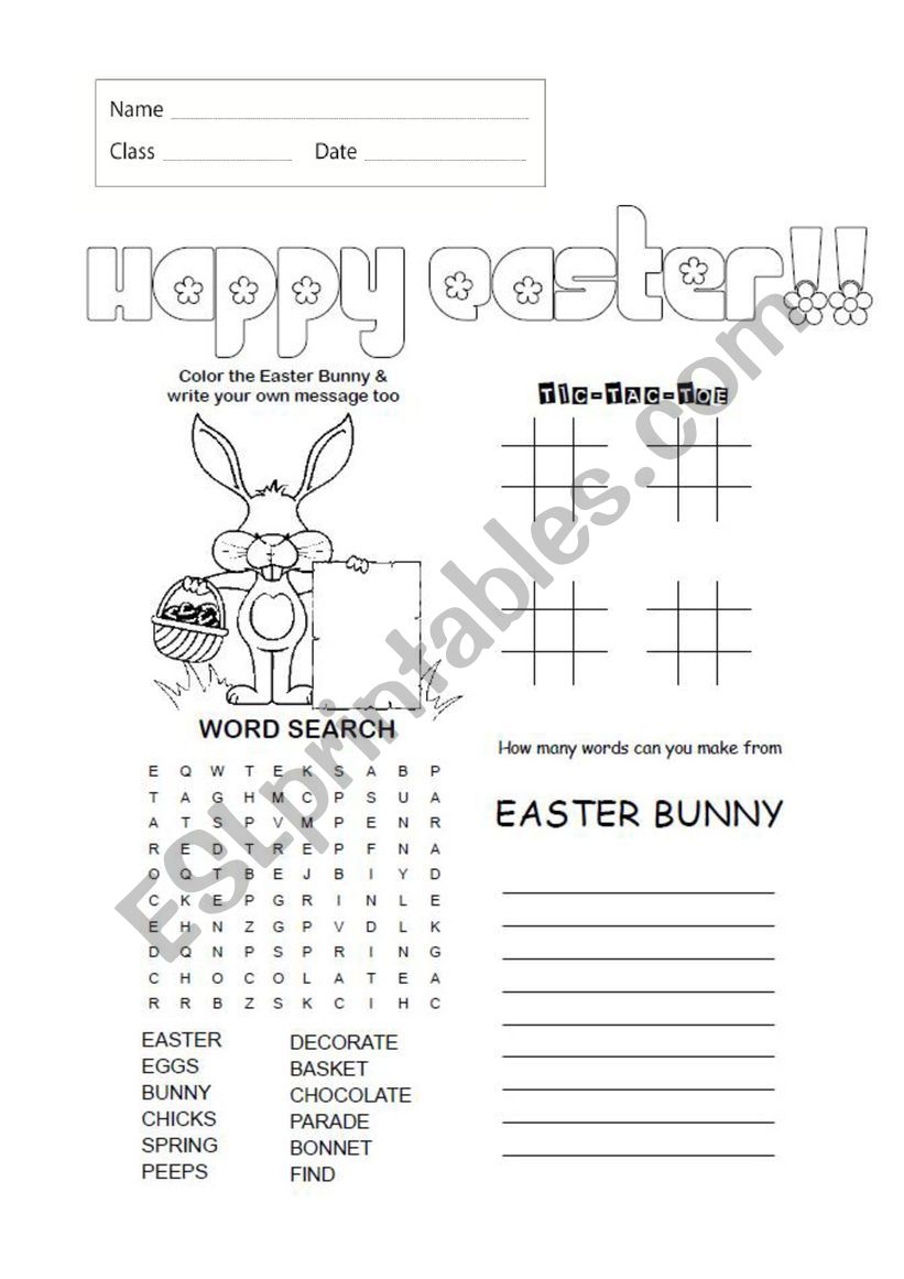 Extra Activity - Easter worksheet