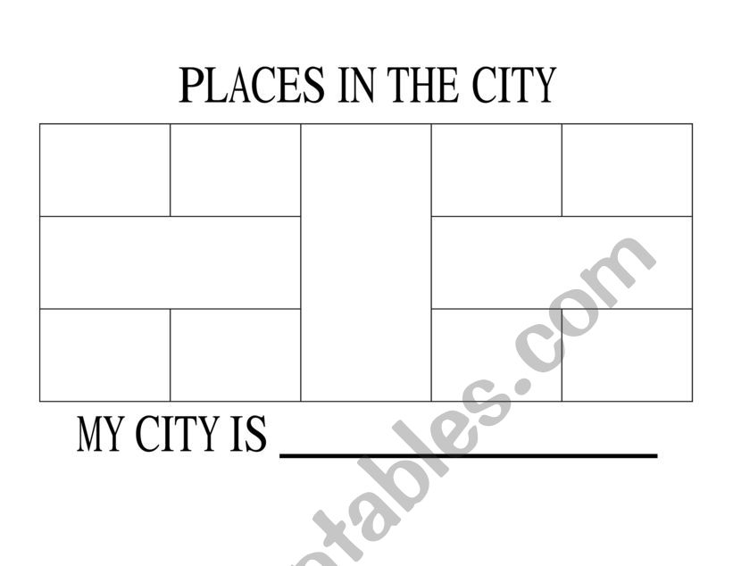 Places in the city worksheet