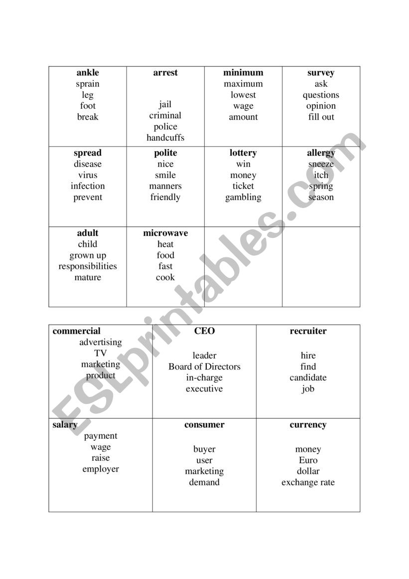 Taboo For Adults  worksheet