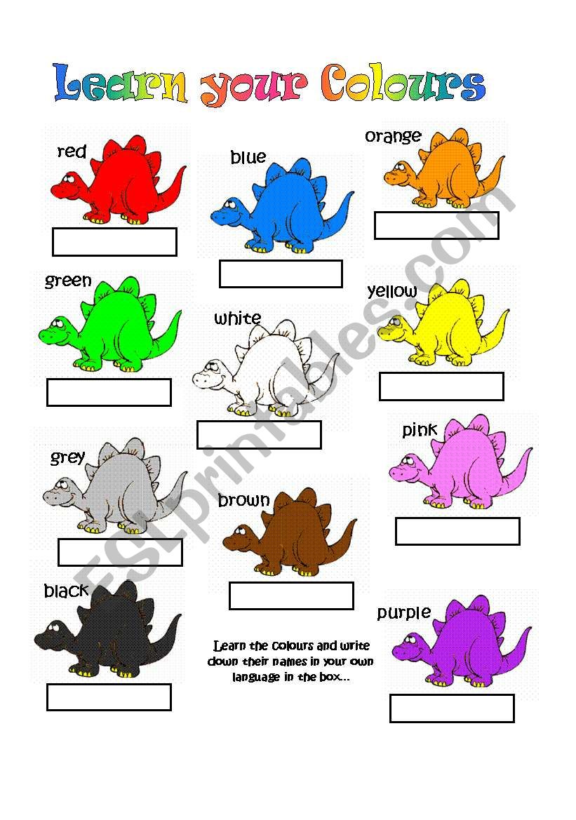 Learn your Colours - This is a very simple worksheet designed to help children learn independently