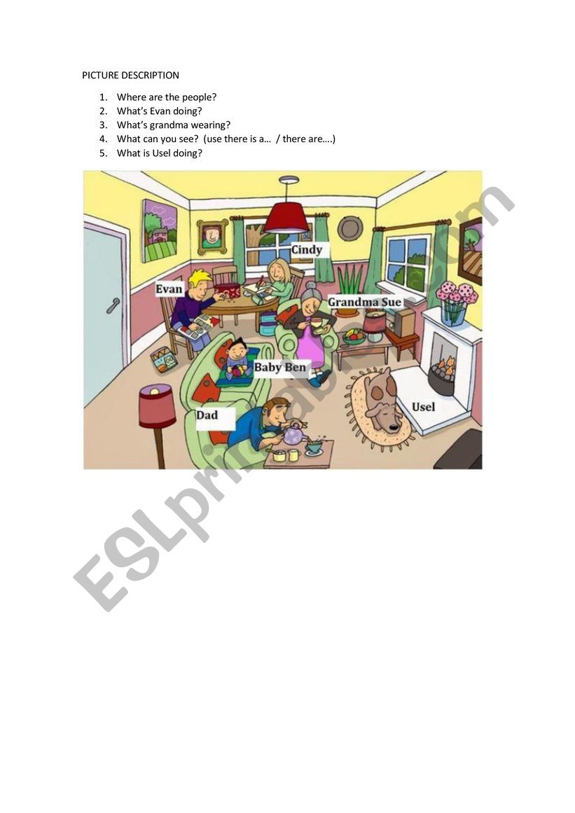 PICTURE DESCRIPTION 4 ESL worksheet