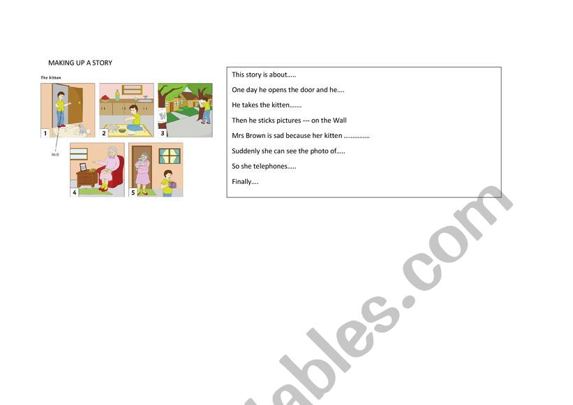 MAKING UP A STORY worksheet