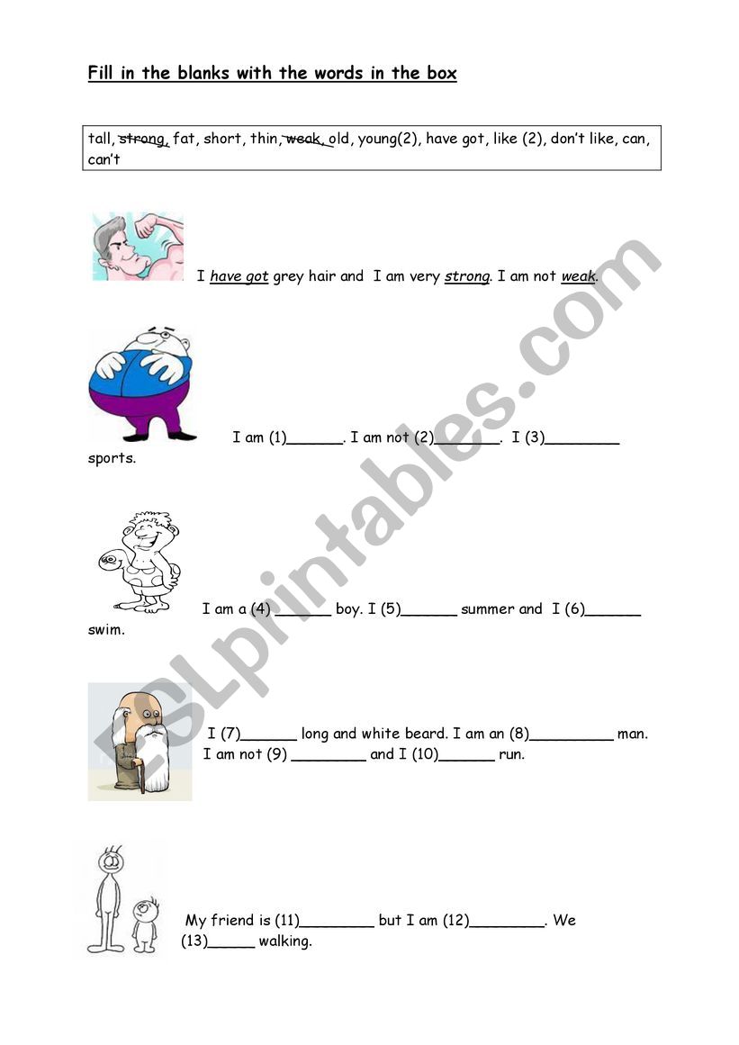 ADJECTIVES worksheet