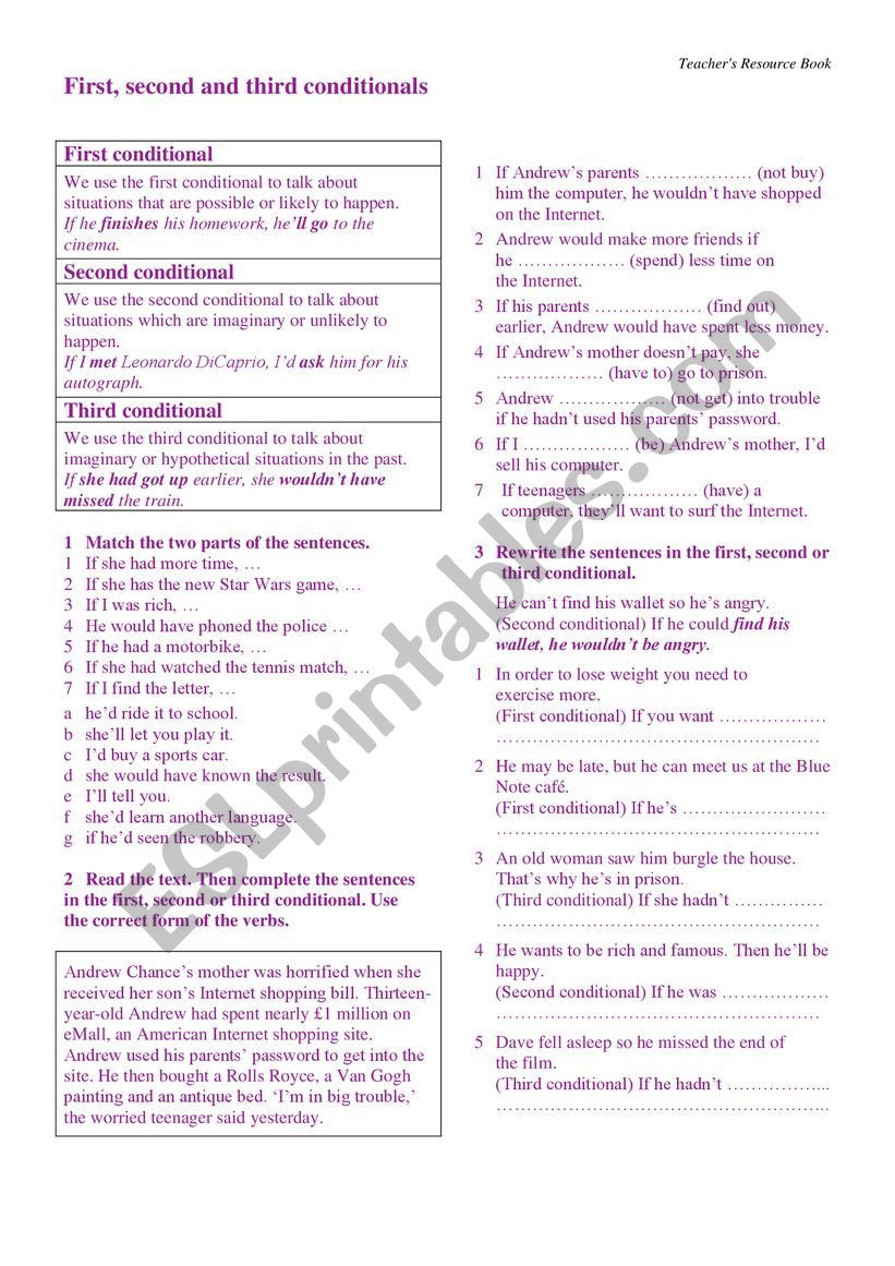 conditionals worksheet