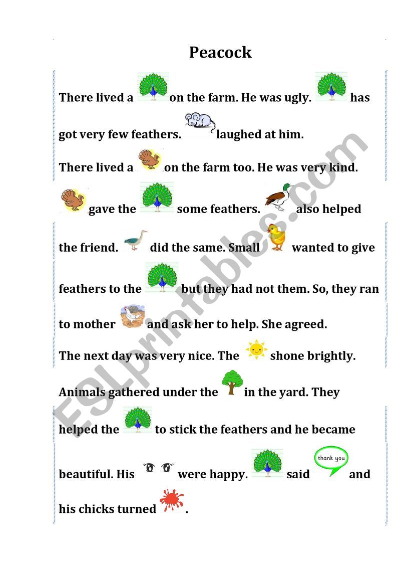 Rebus Story - Farm Animals worksheet