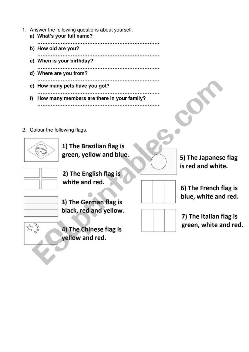 Personal Information & Countries 