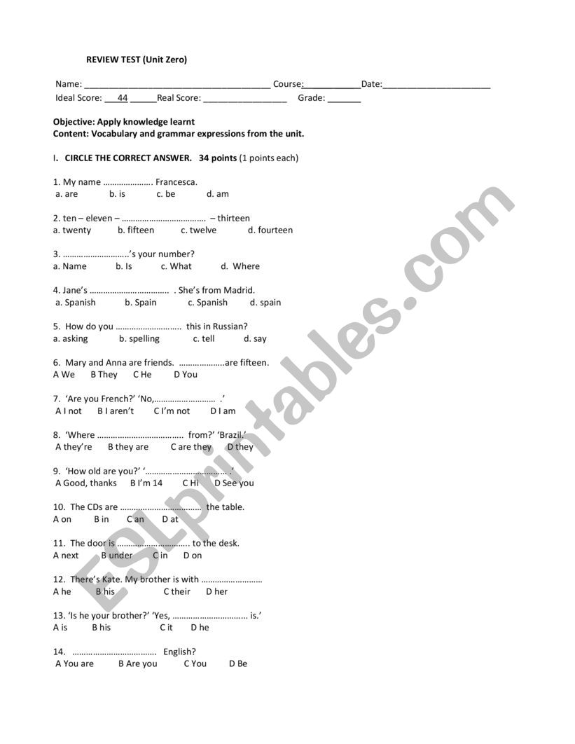checking grammar worksheet