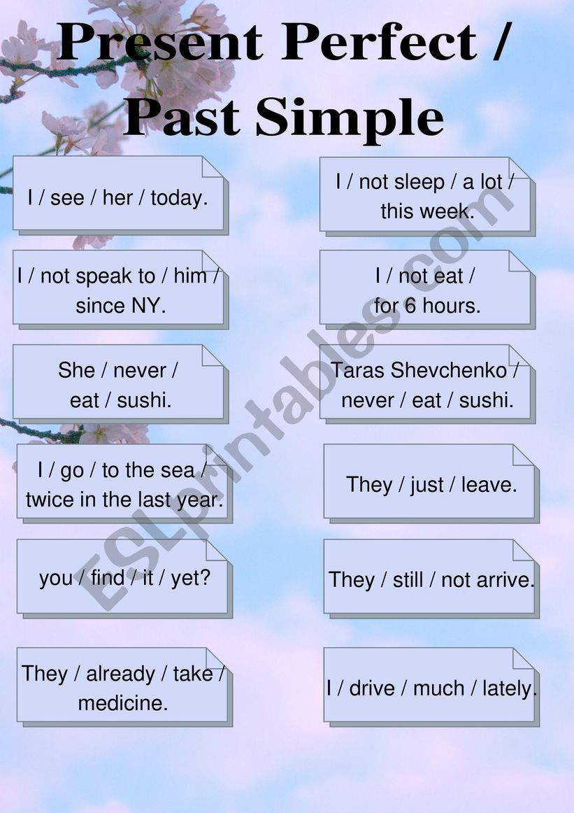 Present Perfect / Past Simple drill