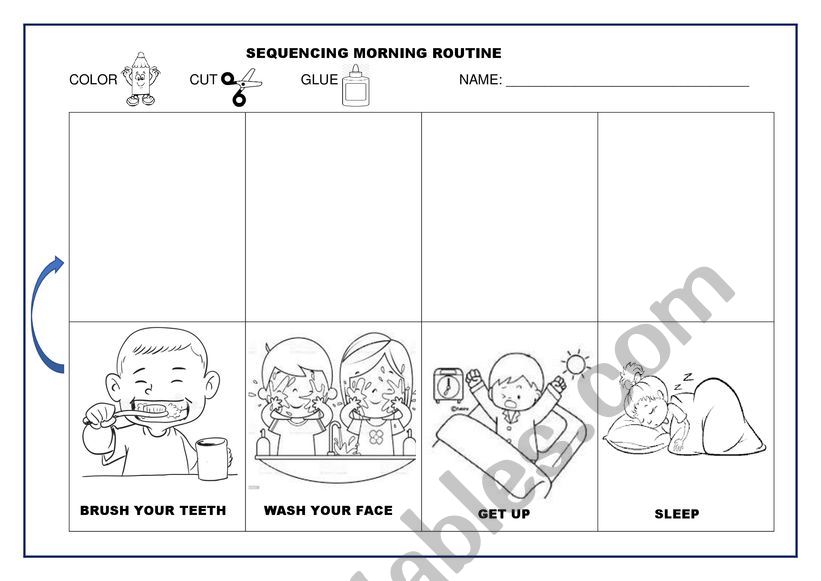 SEQUENCING MORNING ROUTINE worksheet