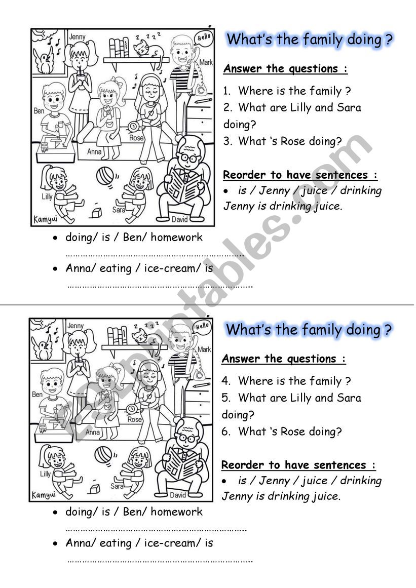 What are they doing? worksheet