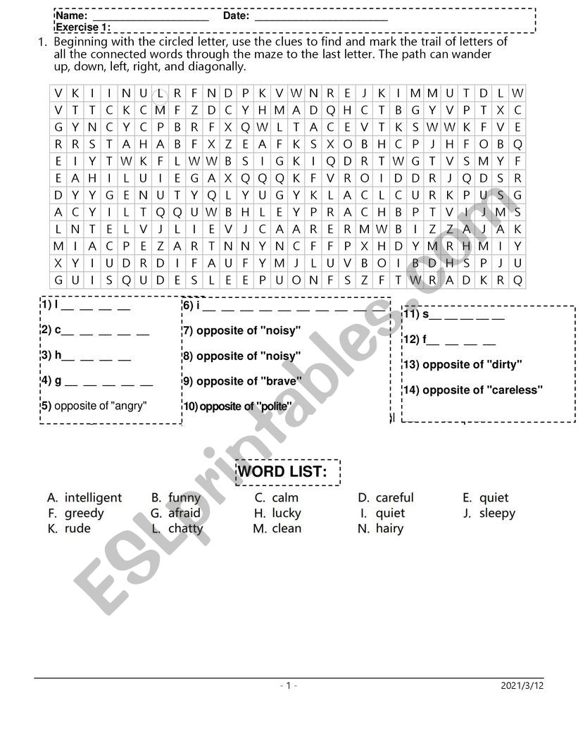 as...as comparison worksheet and puzzle