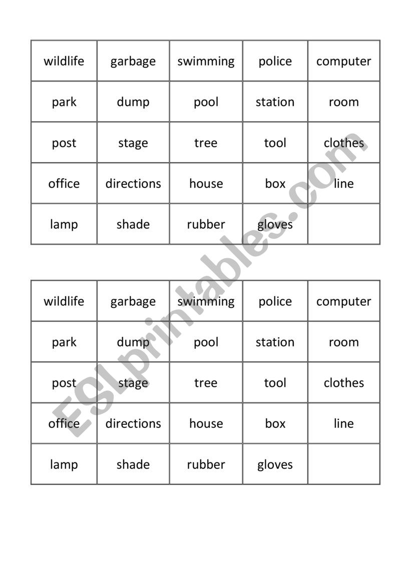 Compound nouns worksheet