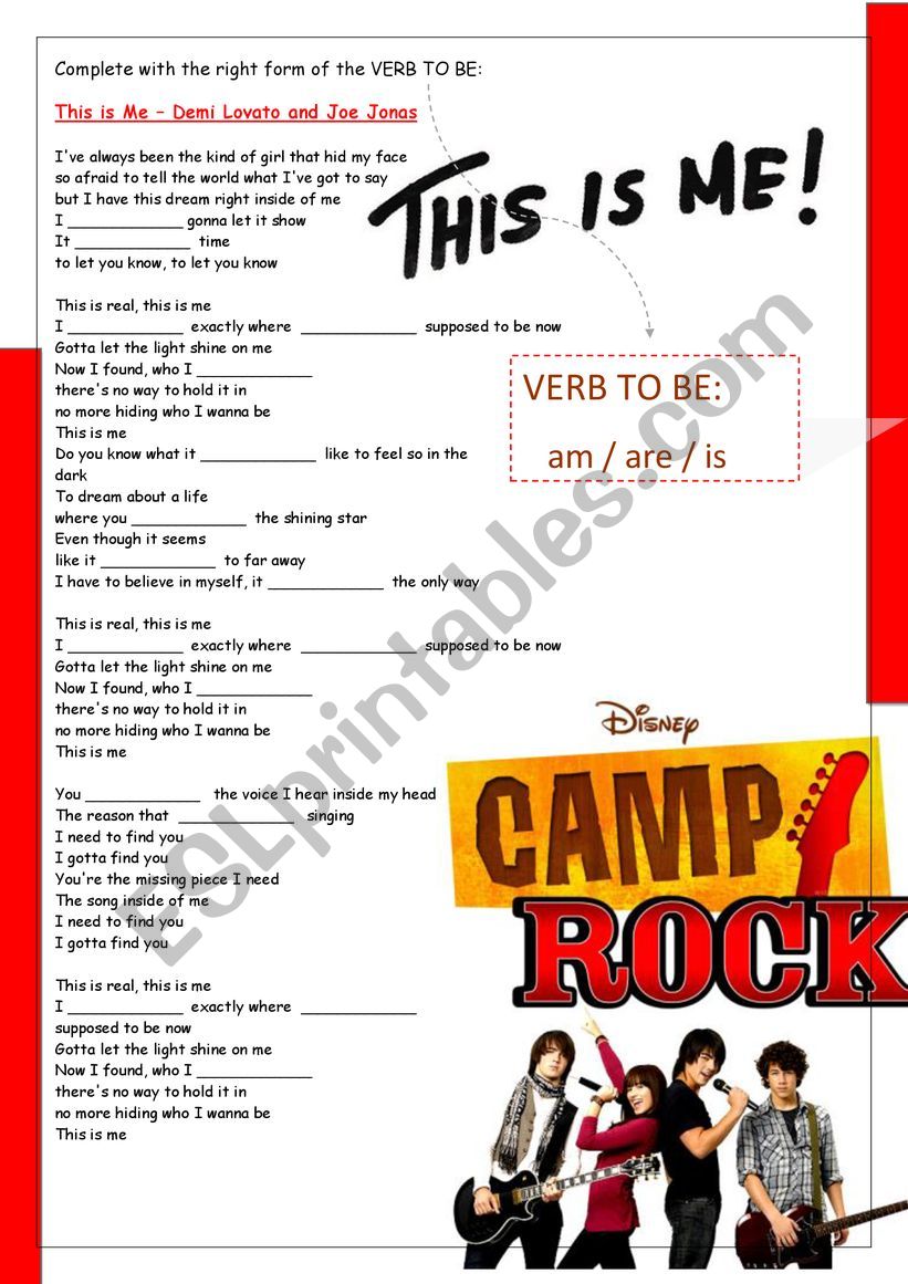 This is me - Demi Lovato worksheet