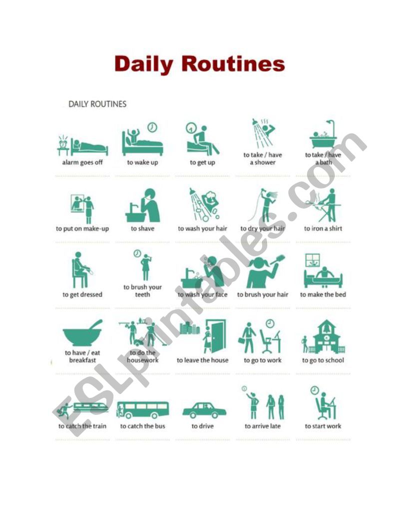 daily routine worksheet