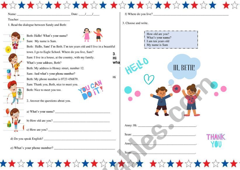 Greetings worksheet worksheet