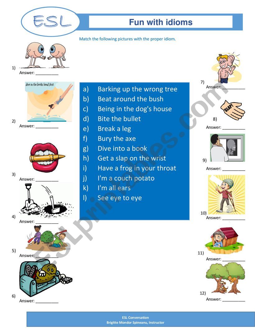 Fun with Idioms  worksheet