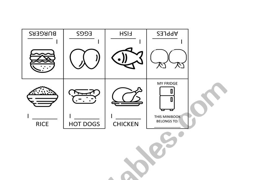 MINIBOOK FOOD worksheet