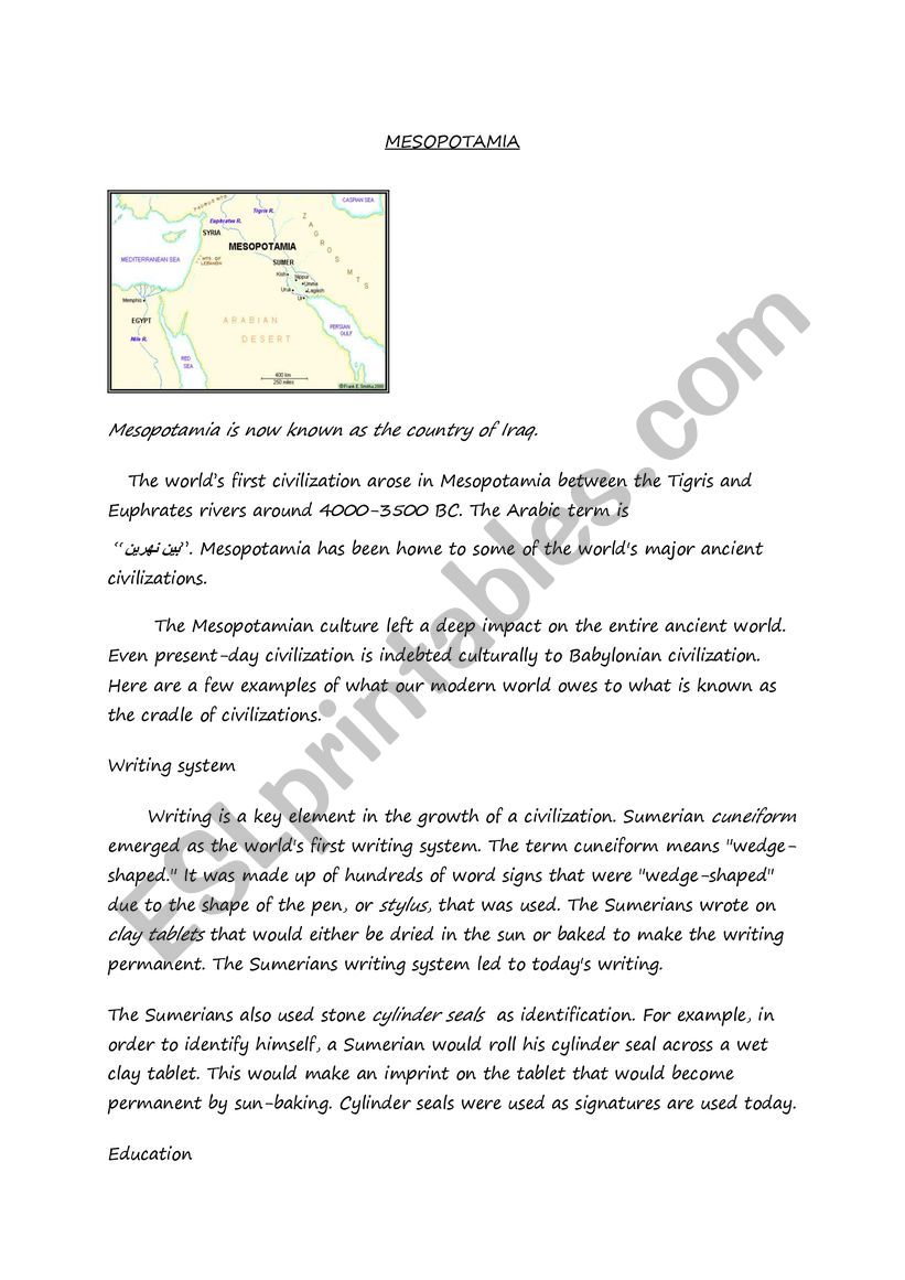 mesopotamia and its civilizations