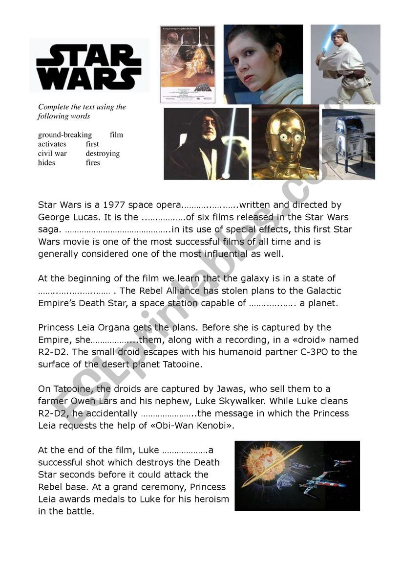 Star Wars worksheet