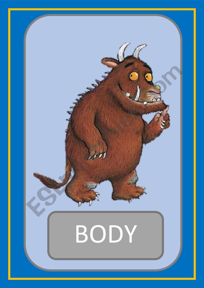 gruffalo flashcards body vocabulary