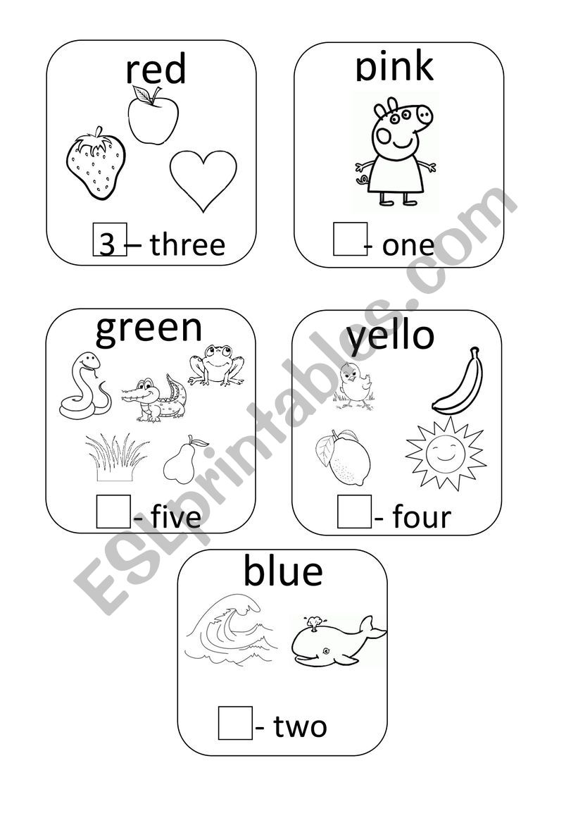 COLOURS AND NUMBERS worksheet