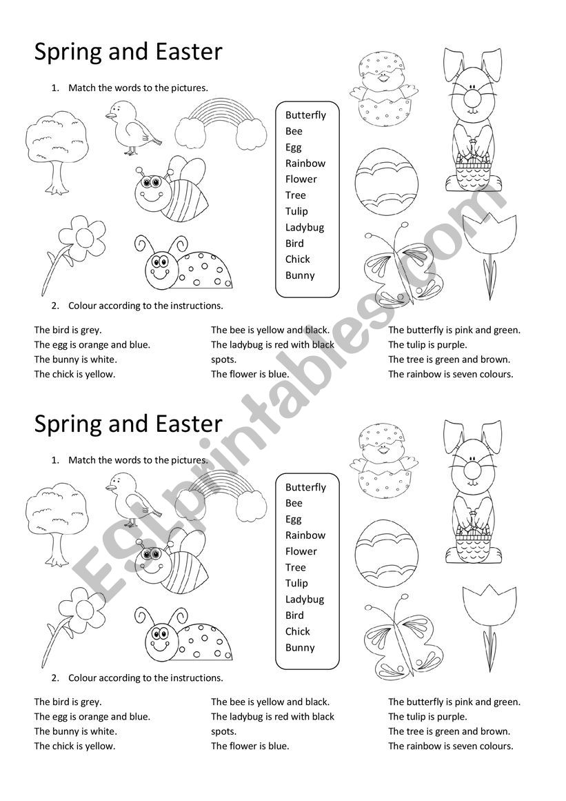 Spring and Easter I worksheet