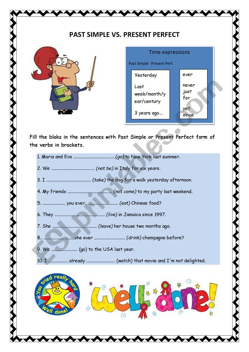 Past Simple/Present Perfect worksheet