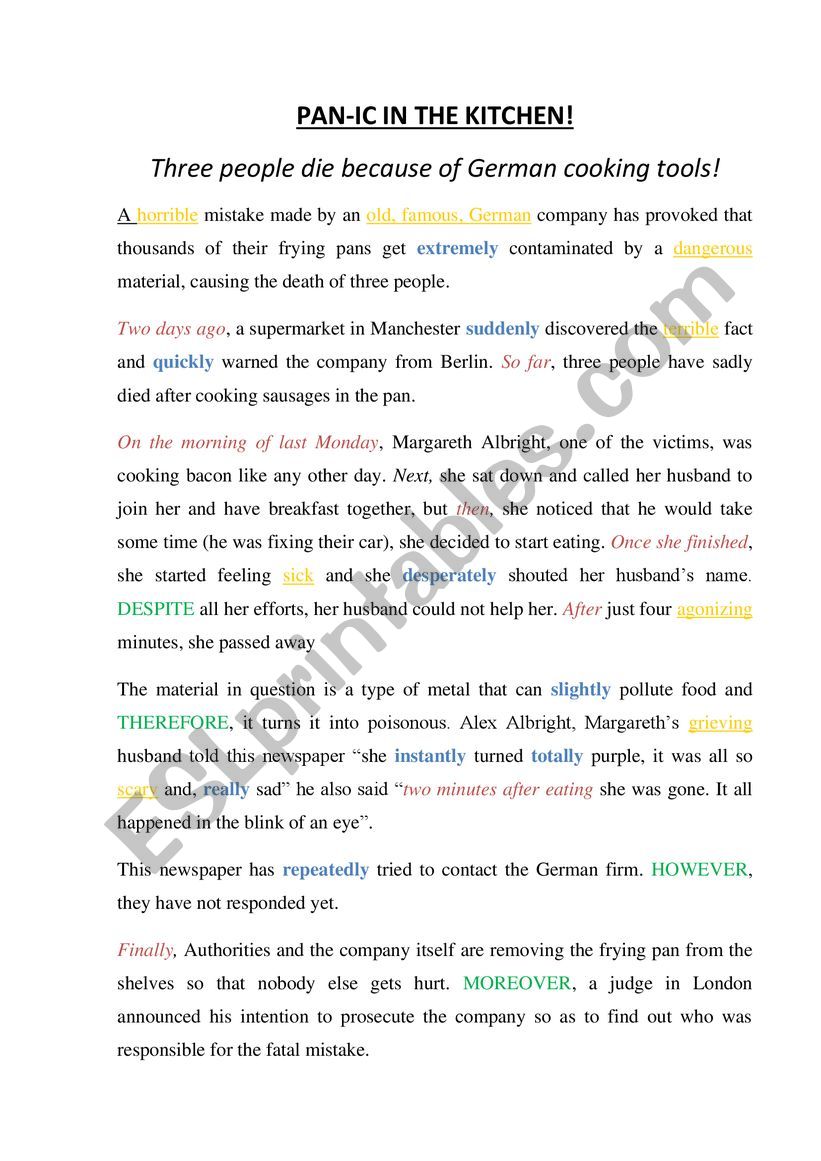 How to write a news report worksheet