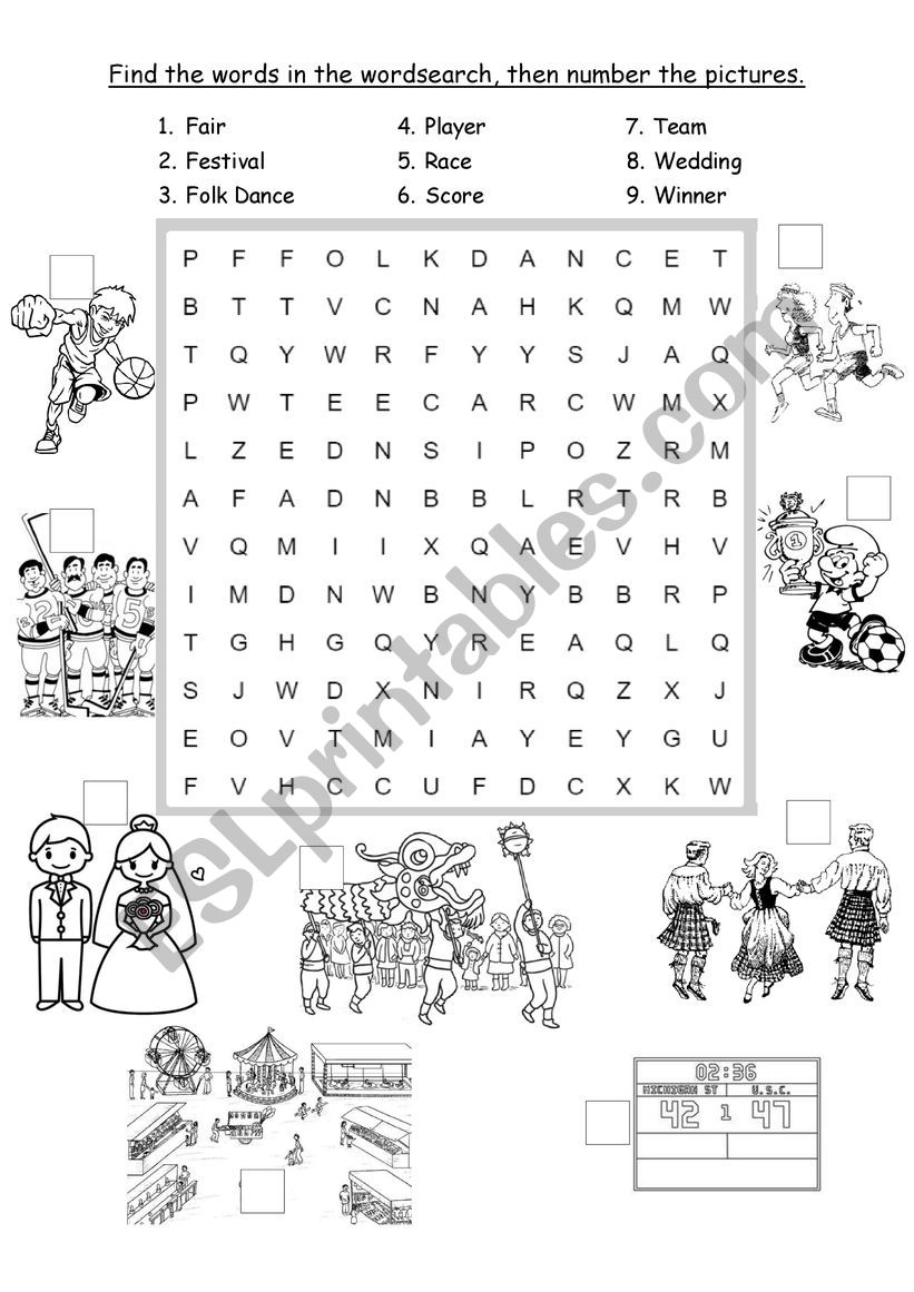 Wordsearch worksheet