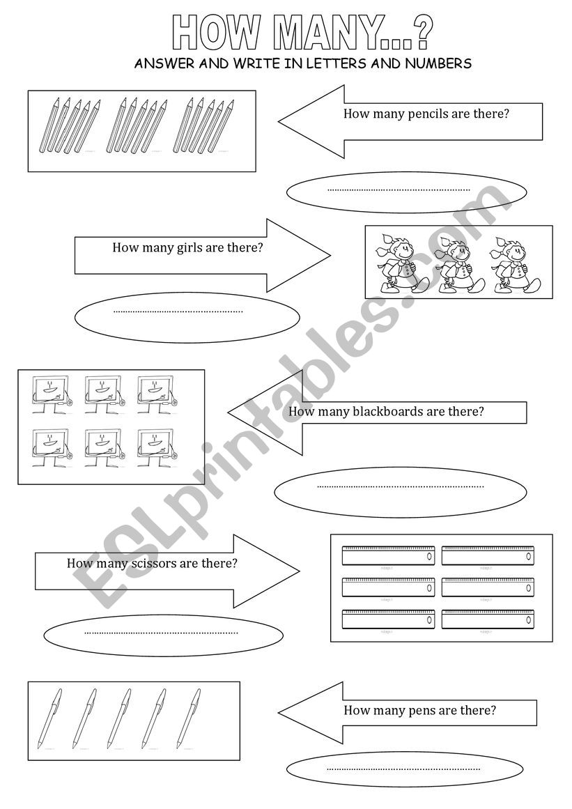 HOW MANY...CLASSROOM worksheet