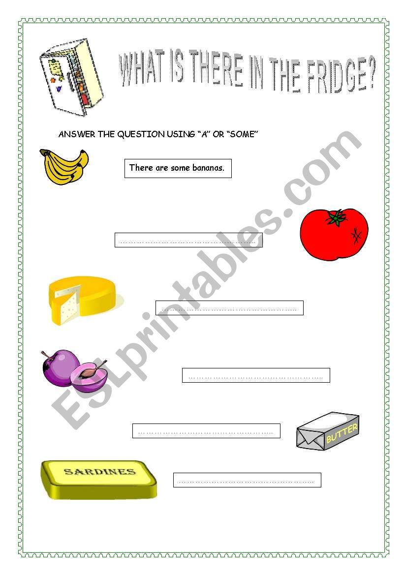 WHAT IS THERE IN THE FRIDGE? worksheet