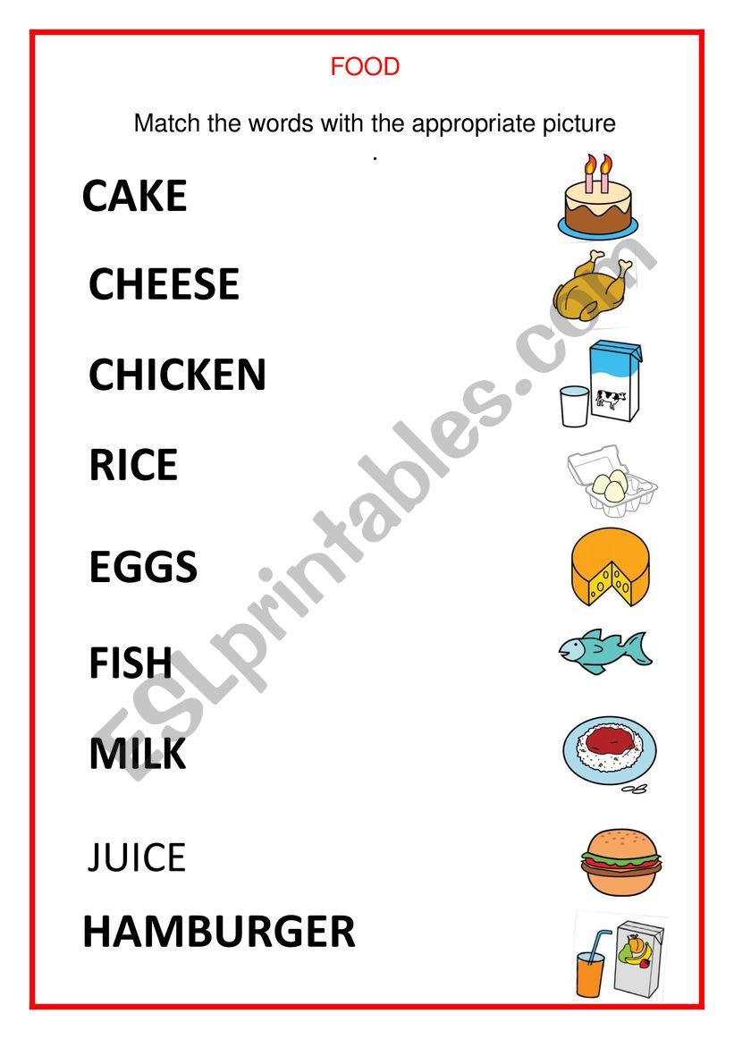 Food worksheet