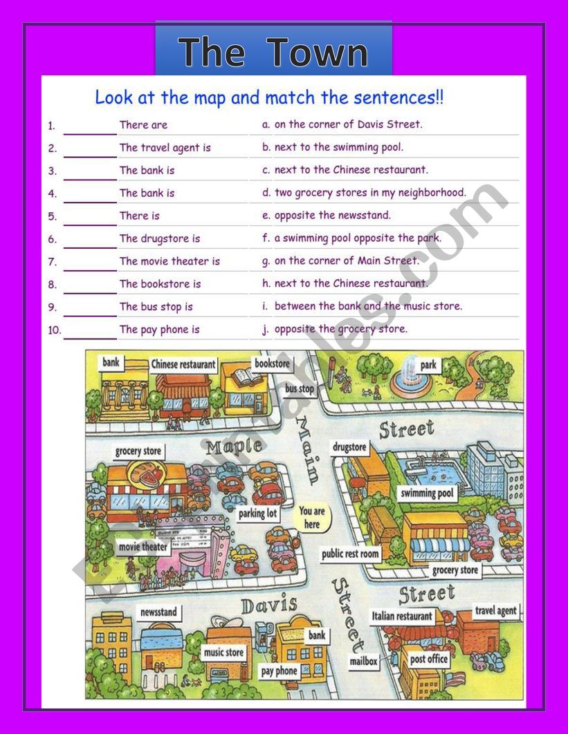 The town - Match the sentences