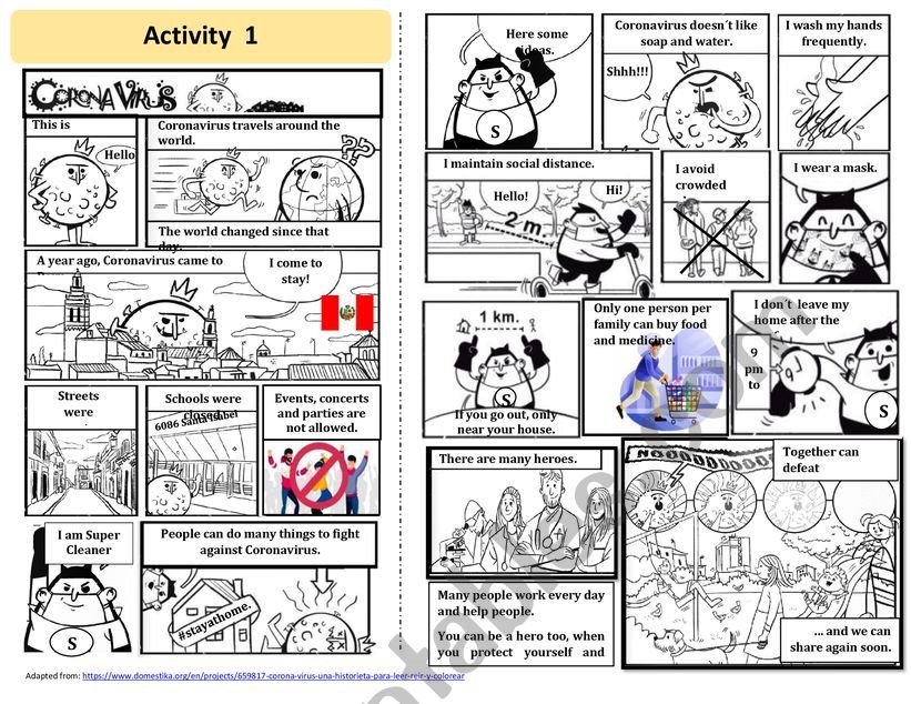 Coronavirus Comic worksheet