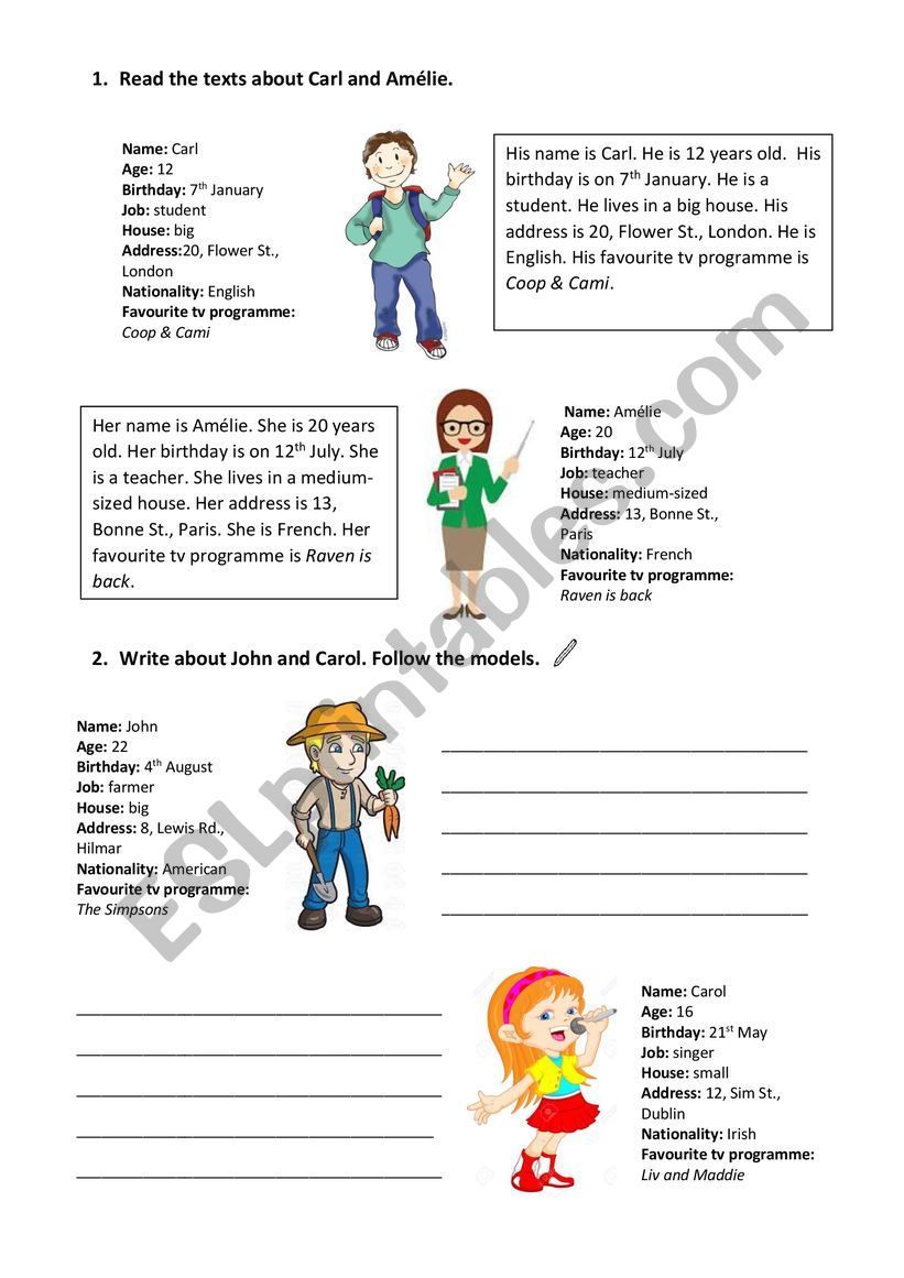 Writing Activity - ESL worksheet by Paulapaula