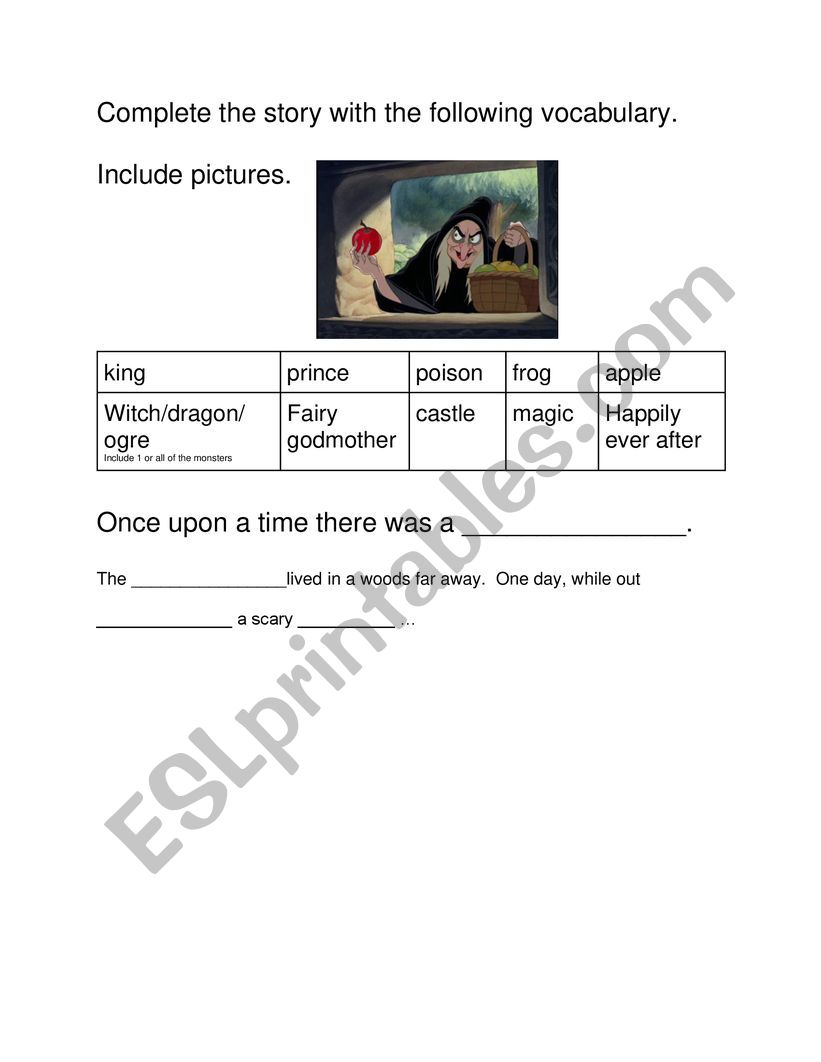 Teh Frog Prince Activity worksheet