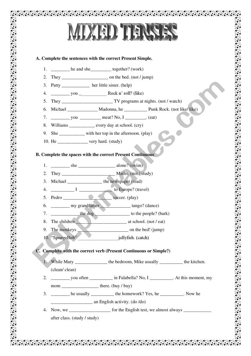 mixed-tenses-esl-worksheet-by-tati-colella