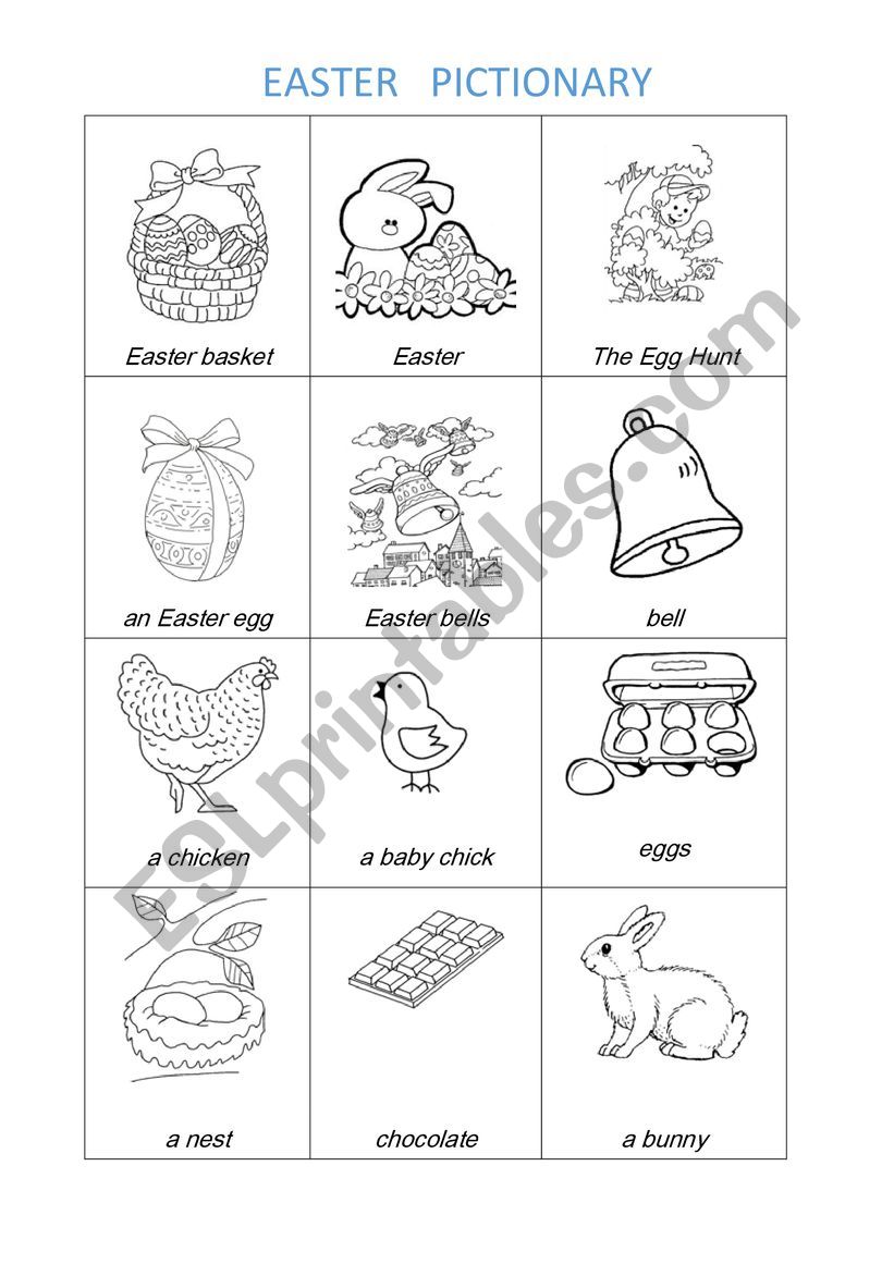 Easter Pictionary worksheet