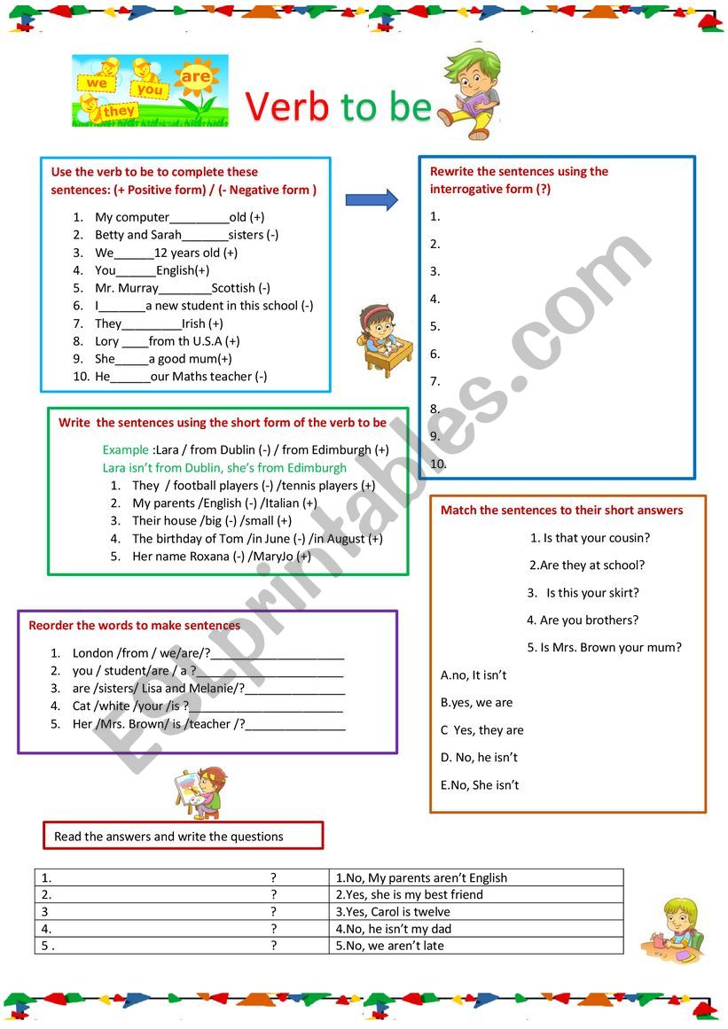 Verb To Be worksheet